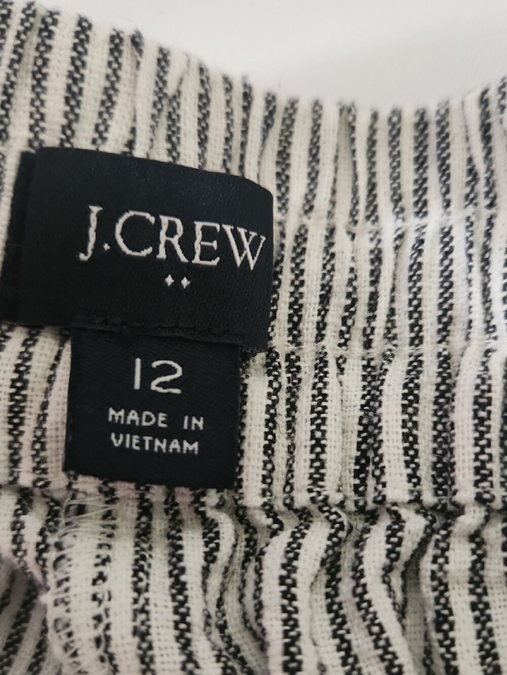 J. Crew Black and White Striped Cropped Drawstring Pants - Picture 2 of 10